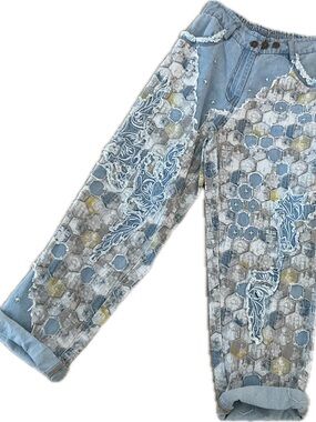 Light Blue Patterned Women's Jeans